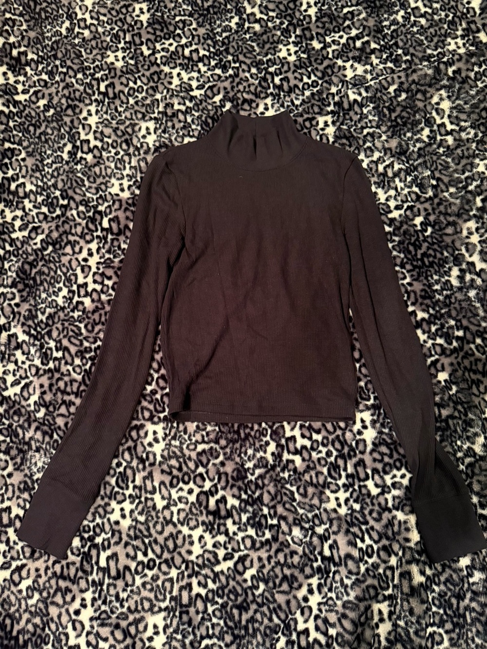 American Eagle Black Long Sleeve Mock Neck Top